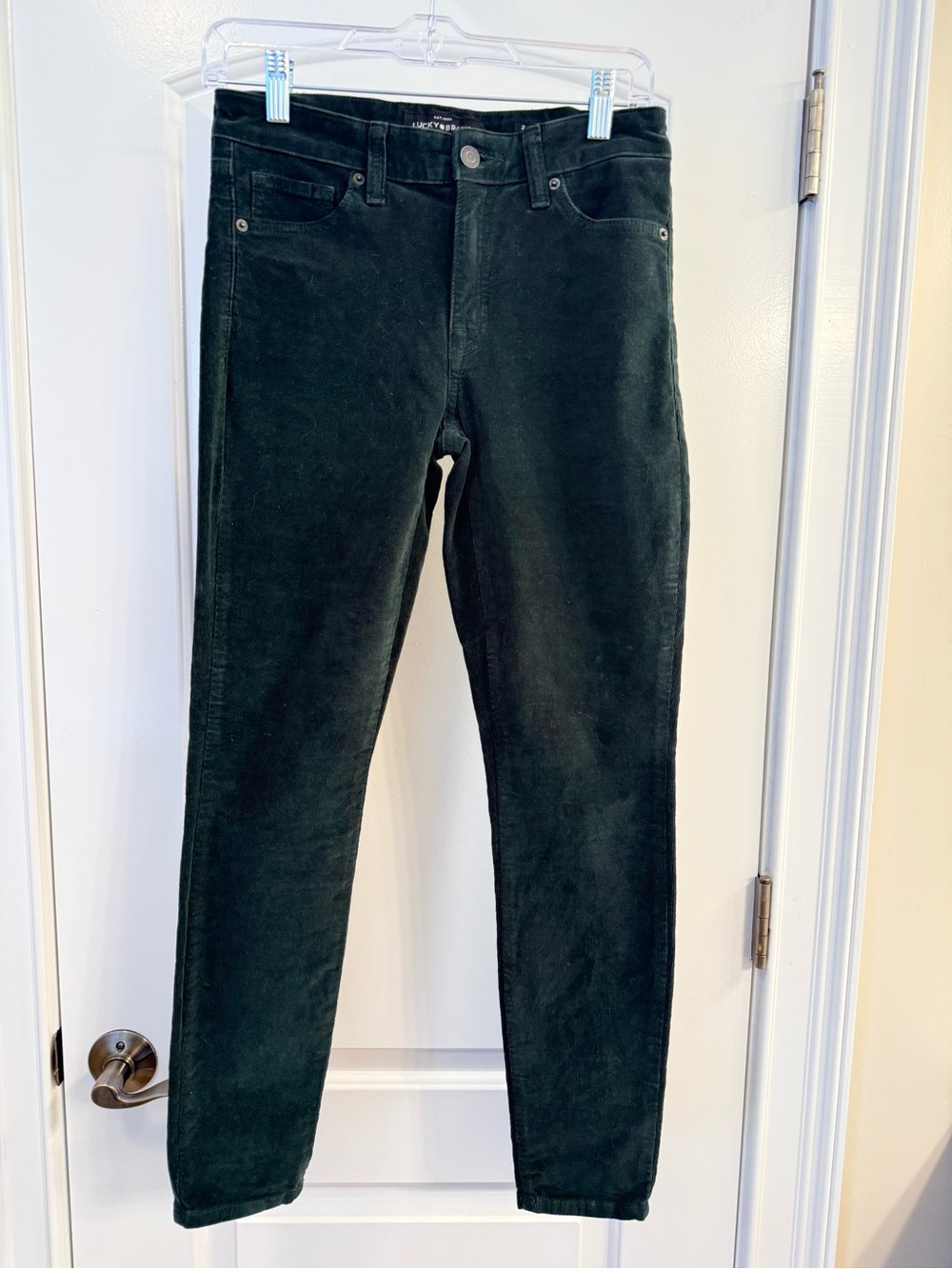 Lucky Brand Deep Forest Green Ava Skinny Corduroy